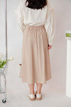 Ru A-Line Midi Skirt in Khaki