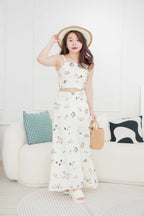 Nora Floral 2 Piece Set in Cream