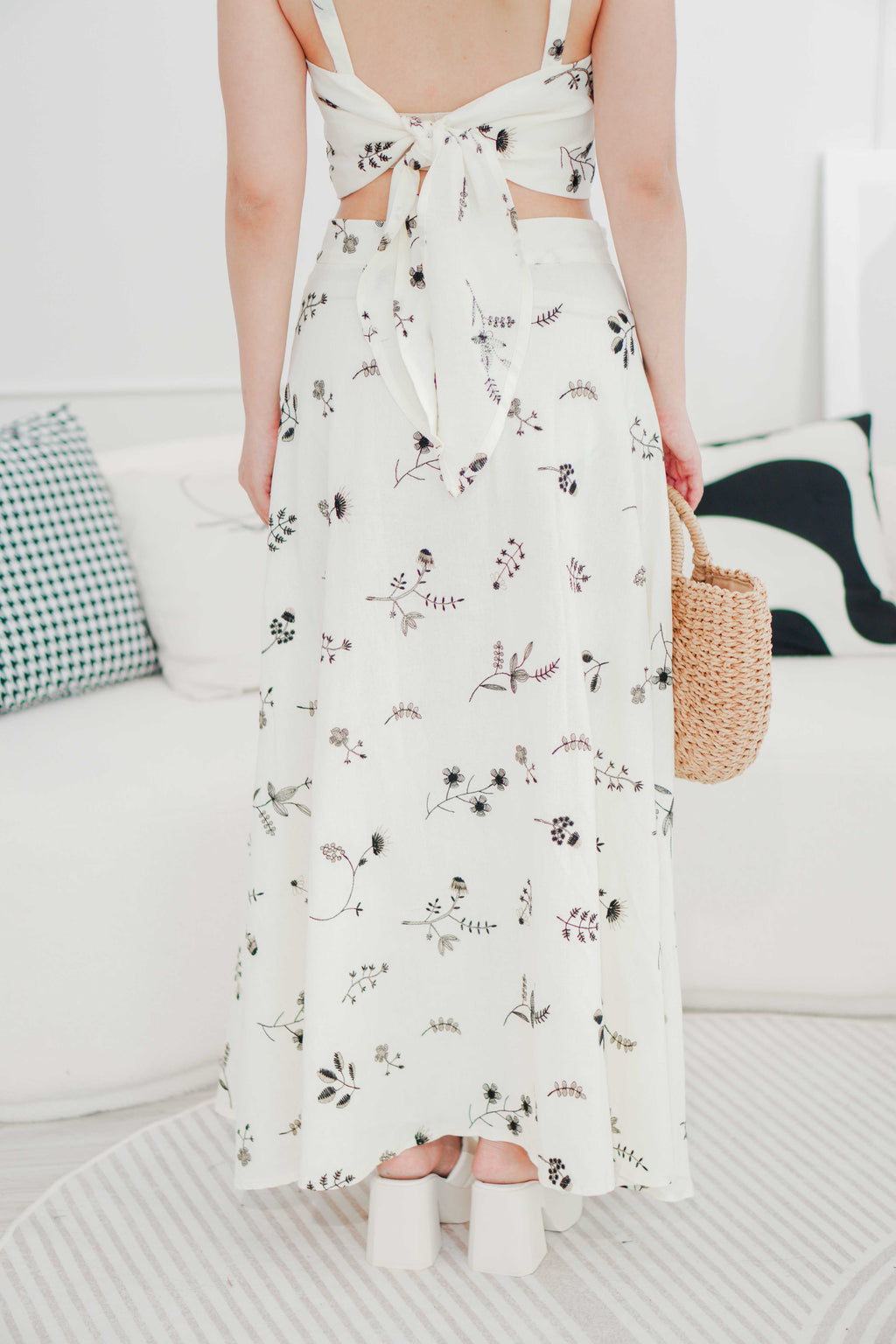 Nora Floral 2 Piece Set in Cream