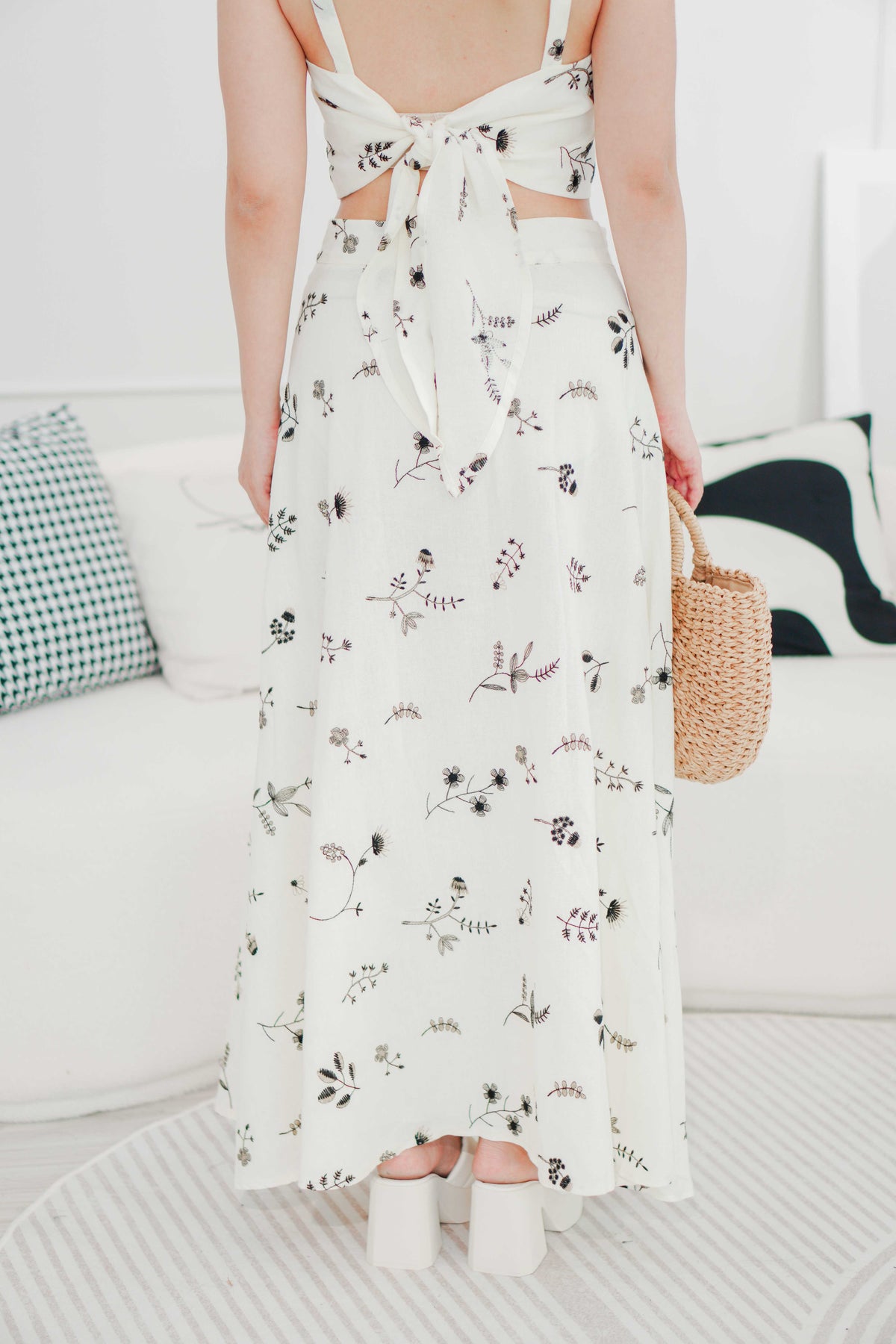 Nora Floral 2 Piece Set in Cream