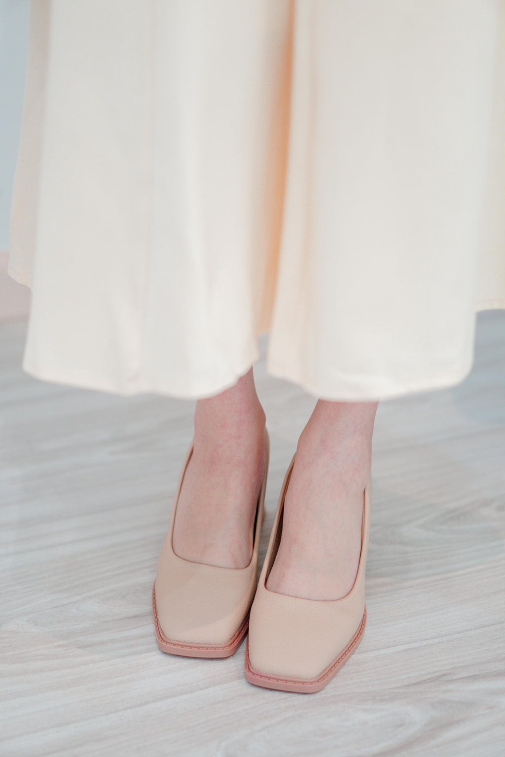 Classic Square Toe Block Heel Pumps