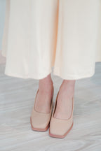 Classic Square Toe Block Heel Pumps