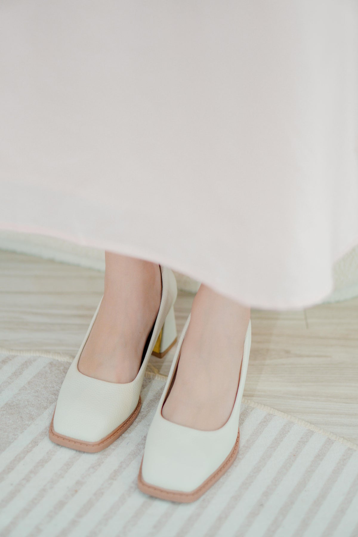 Classic Square Toe Block Heel Pumps