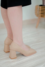 Classic Square Toe Block Heel Pumps