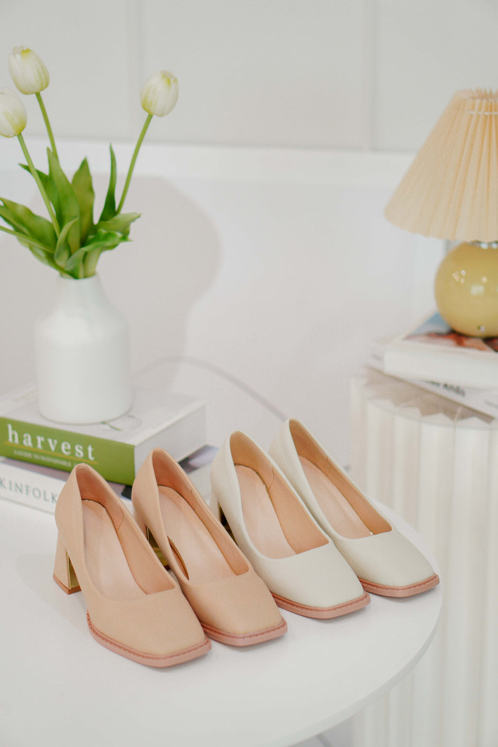 Classic Square Toe Block Heel Pumps