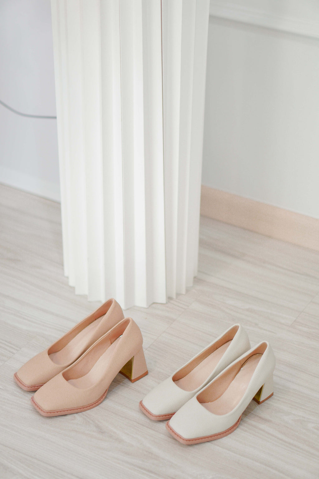 Classic Square Toe Block Heel Pumps