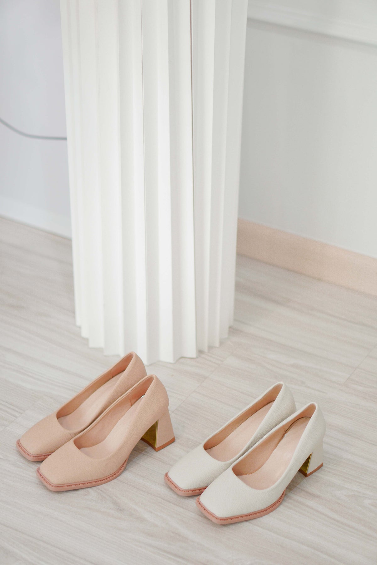 Classic Square Toe Block Heel Pumps