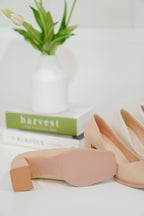 Classic Square Toe Block Heel Pumps