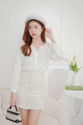 Au Love Tweed Skirt in White