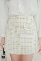 Au Love Tweed Skirt in White