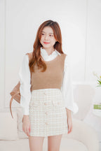 Au Love Tweed Skirt in White