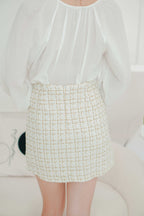 Au Love Tweed Skirt in White
