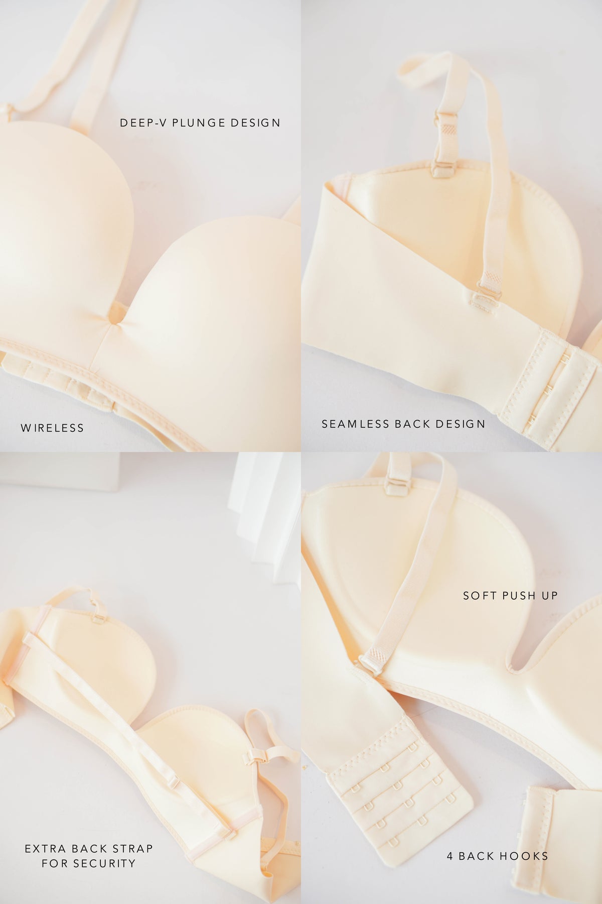 Soft Plunge Wireless Bra in Cream