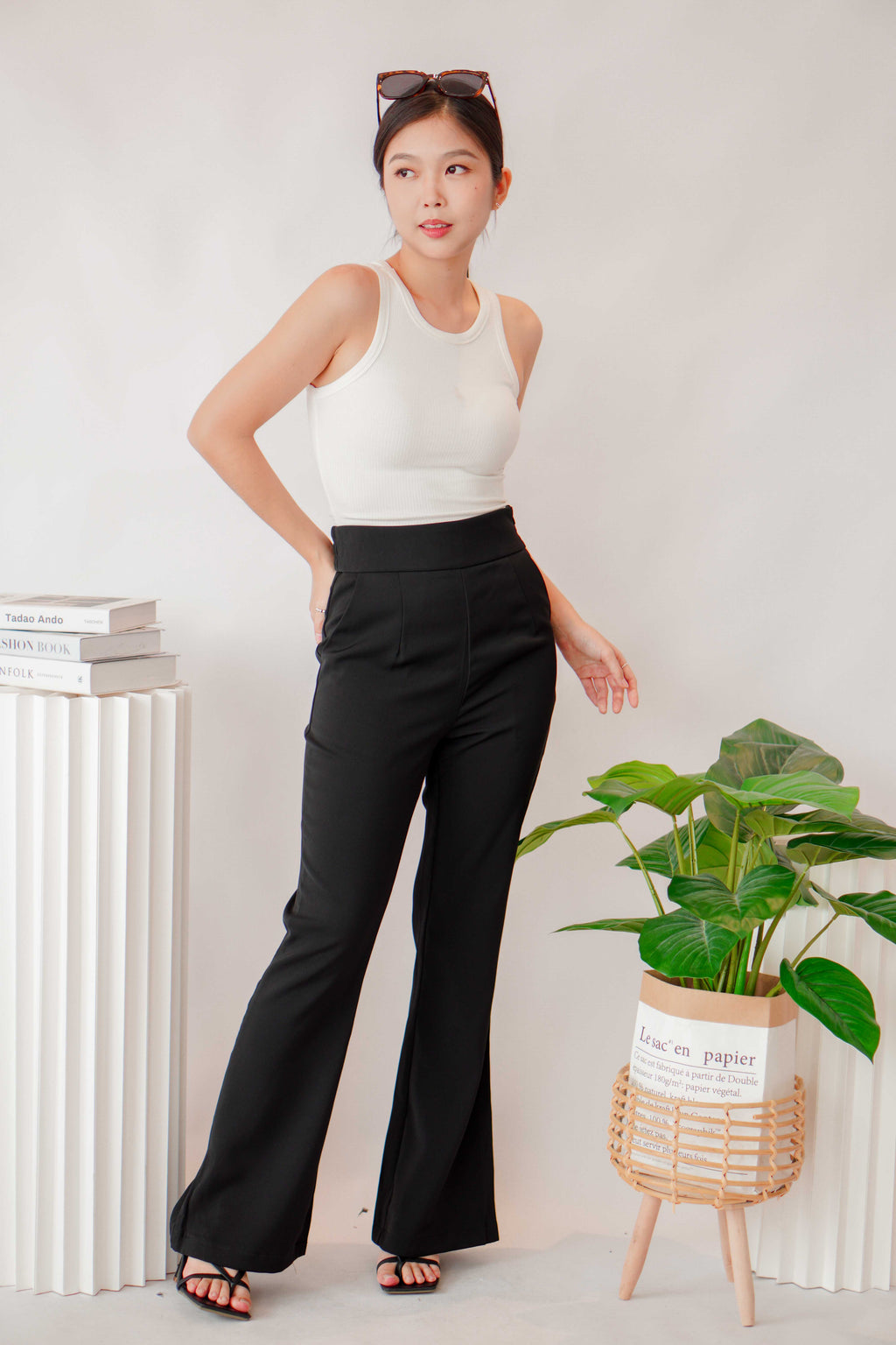 [+10cm] The Staple Pants by Bash in Classic Black