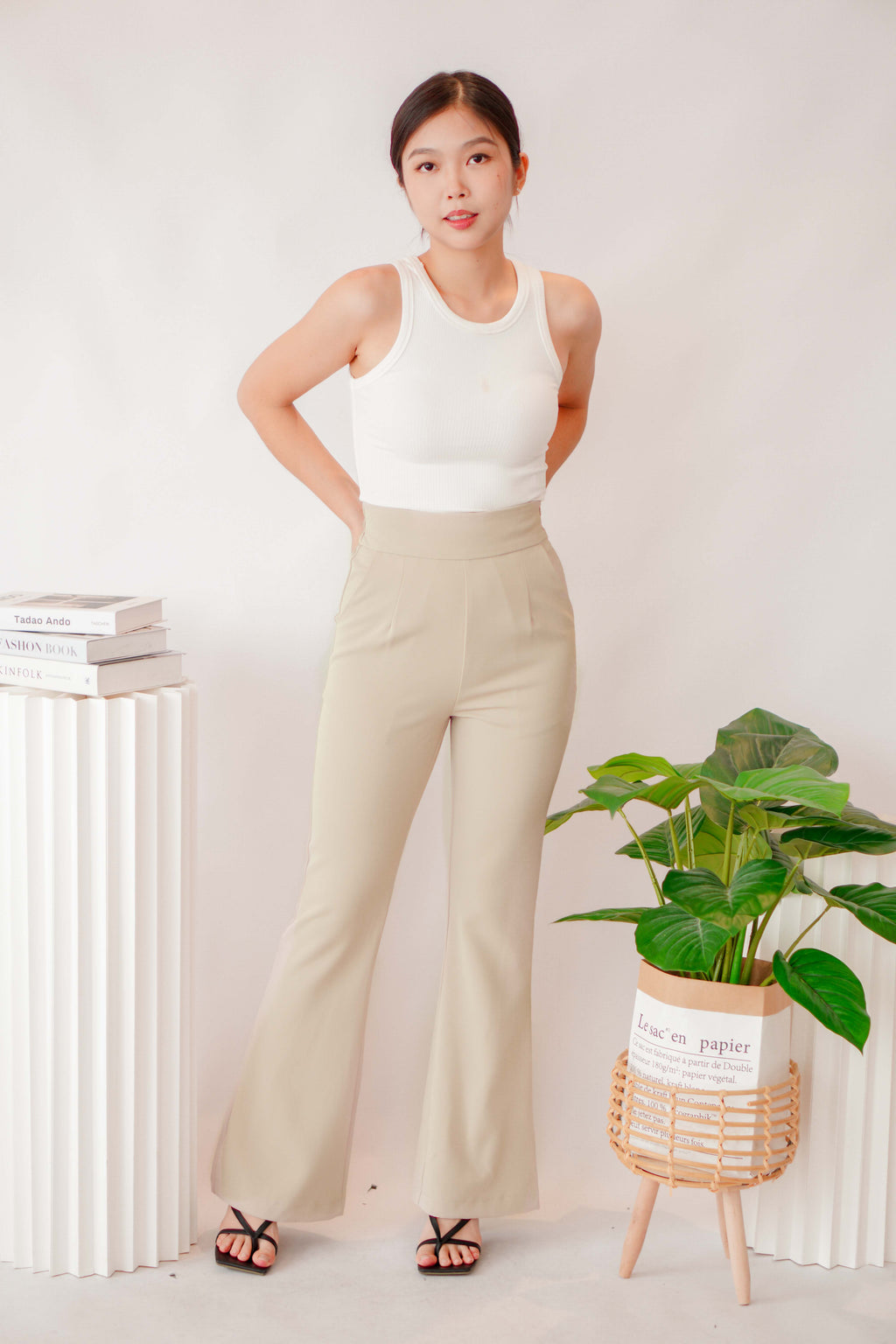 [+10cm] The Staple Pants by Bash in Signature Beige