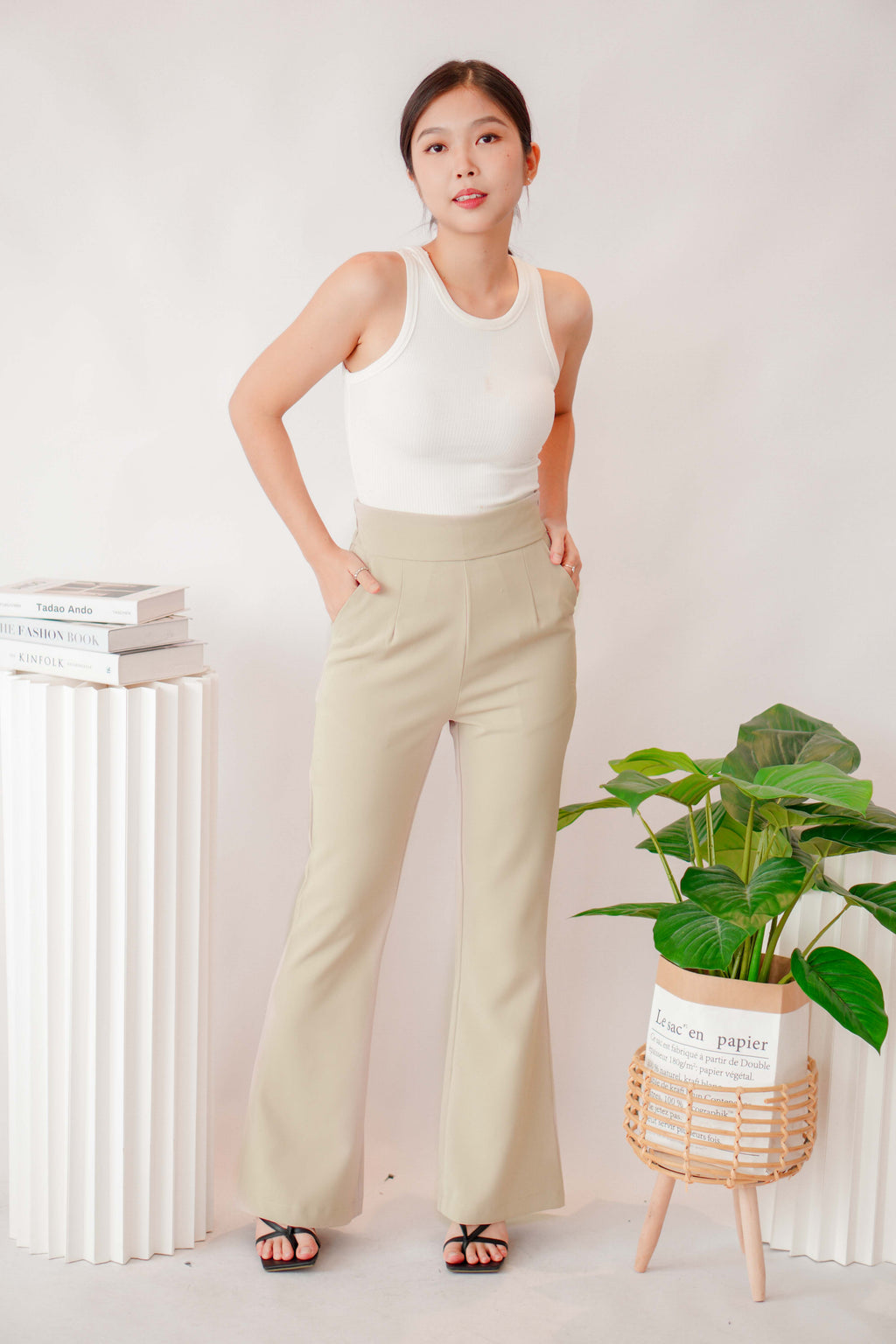 [+10cm] The Staple Pants by Bash in Signature Beige
