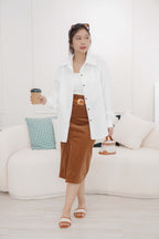 Carter Corduroy Bodycon Skirt in Brown