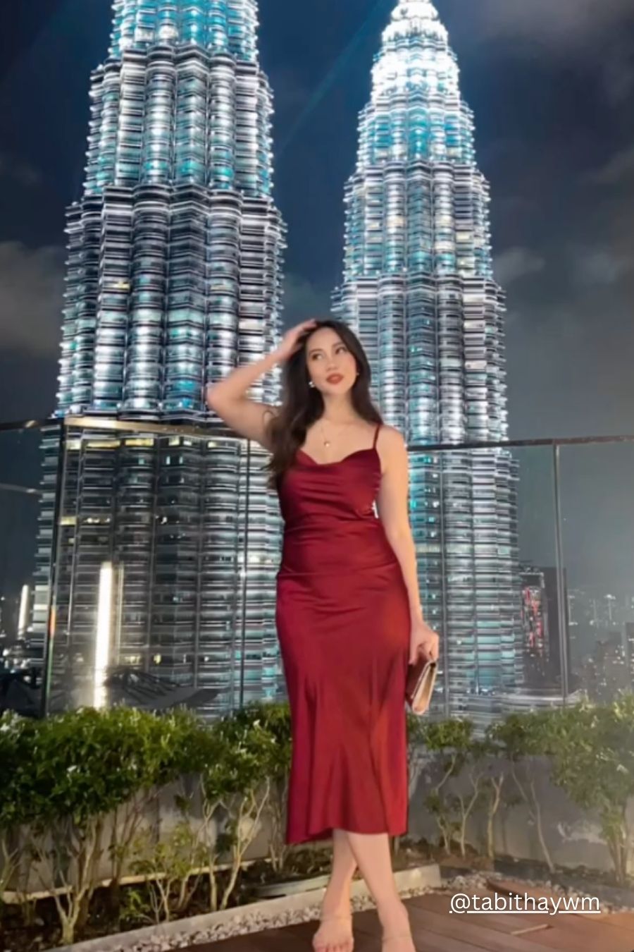Scarlette Cowl Neck Satin Slip Dress in Red