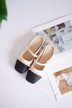 Aurie Pearl Mary Jane Flats in Cream