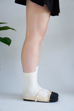 Aurie Pearl Mary Jane Flats in Cream