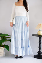 Lilo Maxi Layered Skirt in Blue