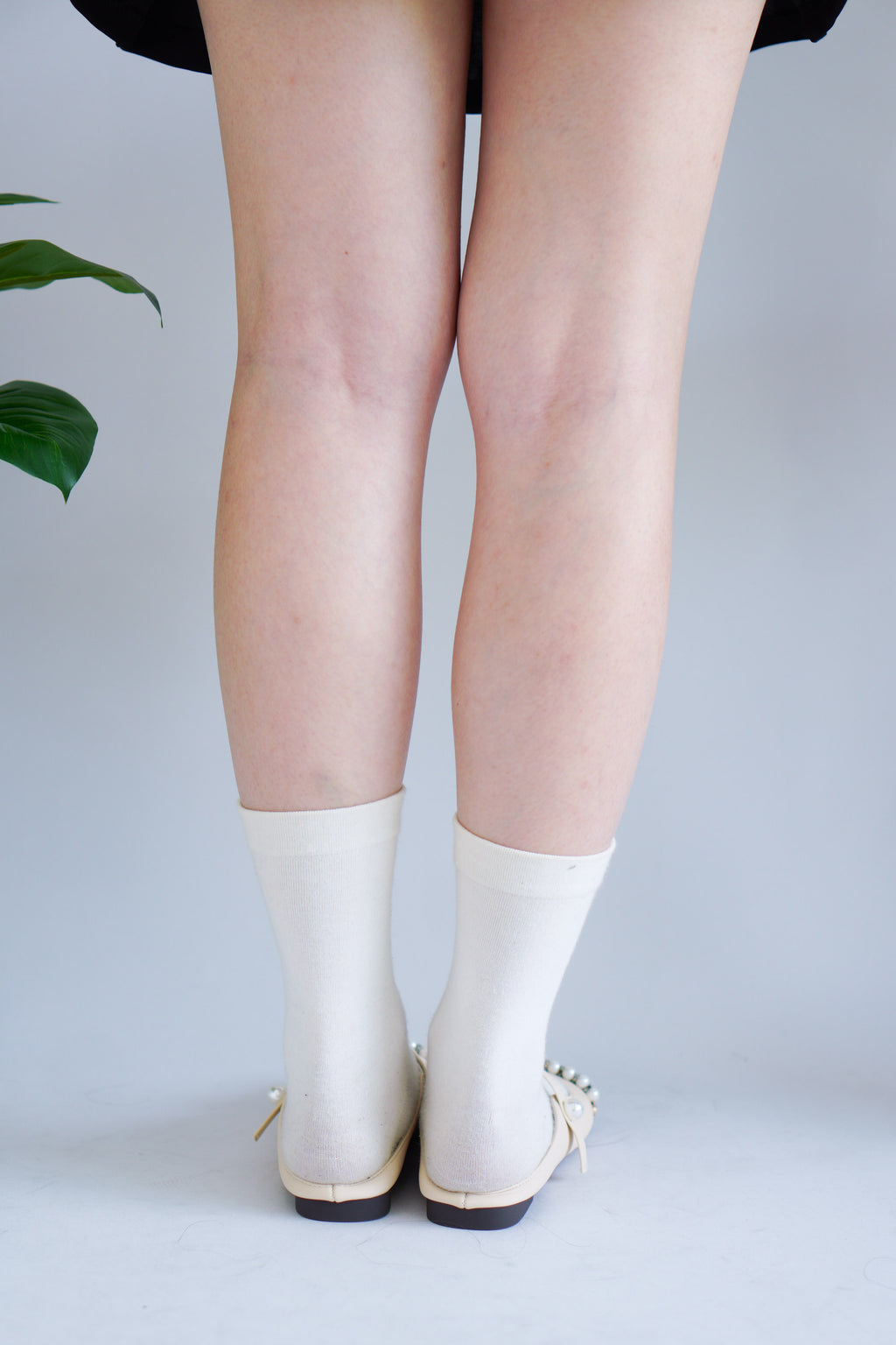 Aurie Pearl Mary Jane Flats in Cream