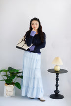 Lilo Maxi Layered Skirt in Blue