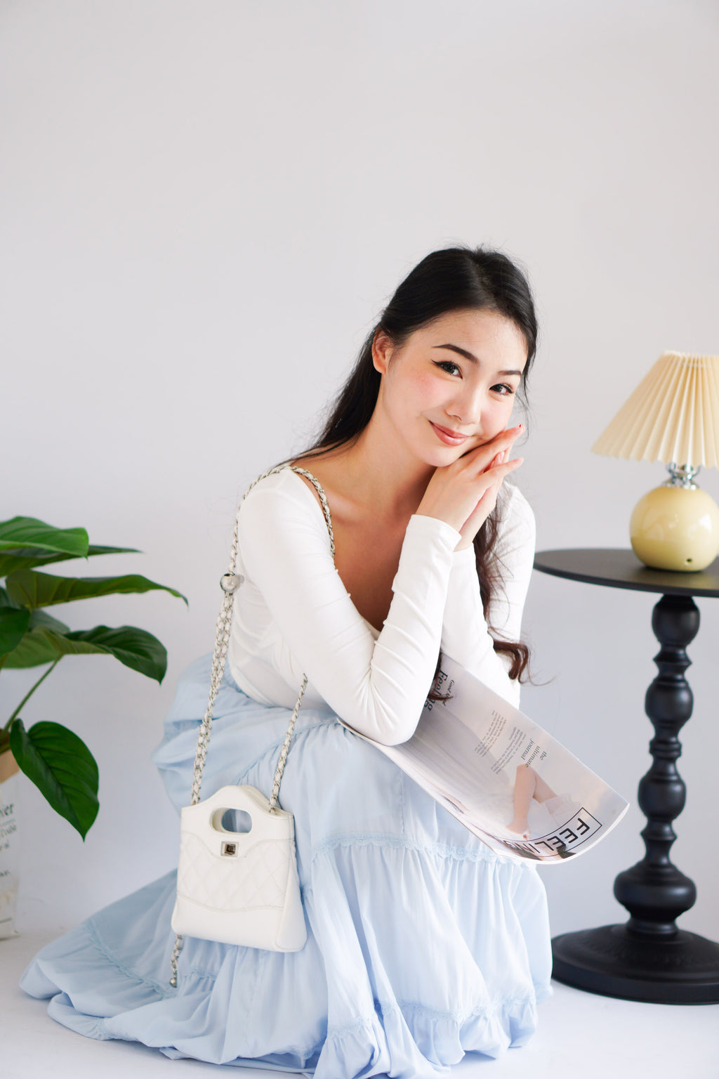 Lilo Maxi Layered Skirt in Blue
