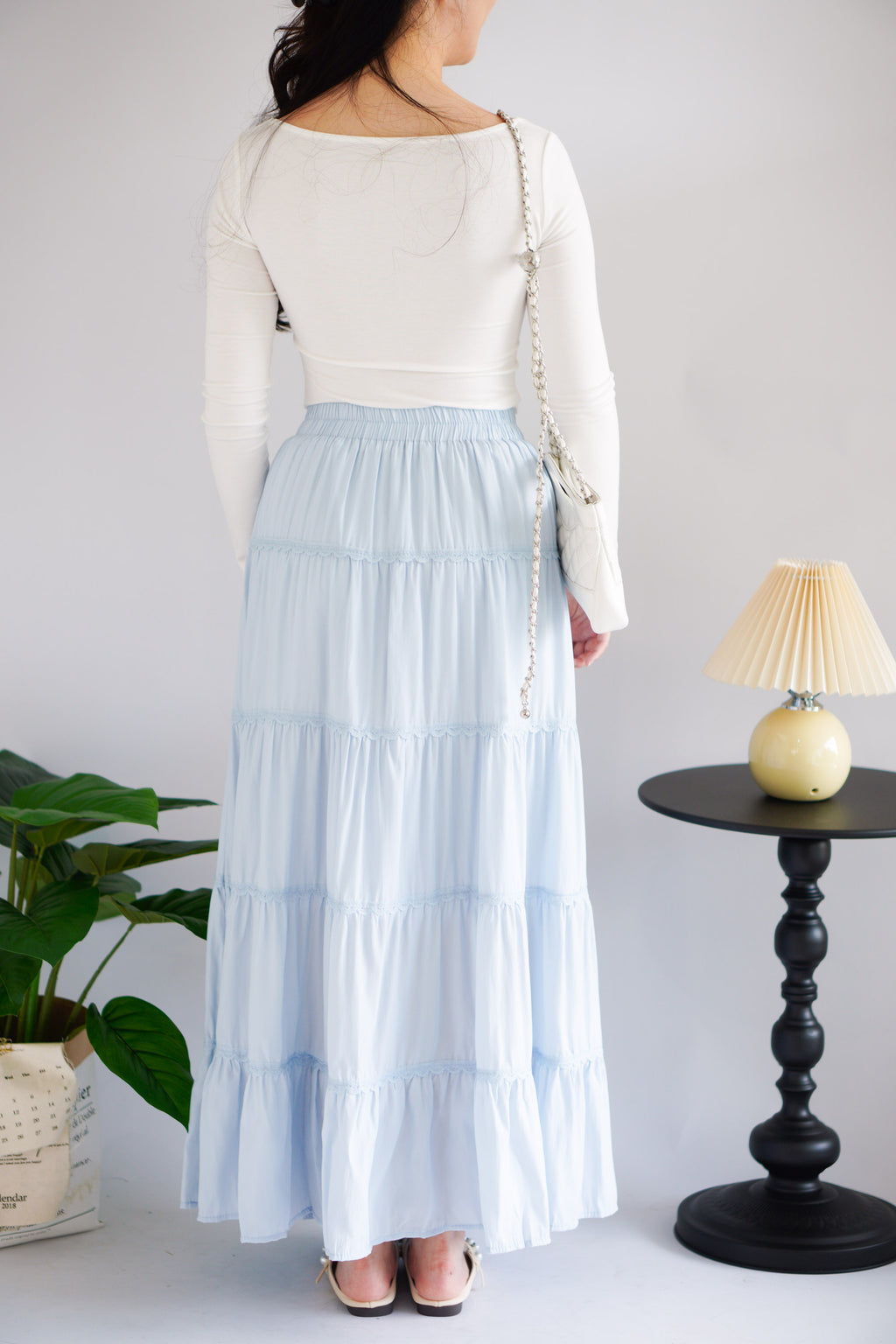 Lilo Maxi Layered Skirt in Blue