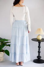 Lilo Maxi Layered Skirt in Blue