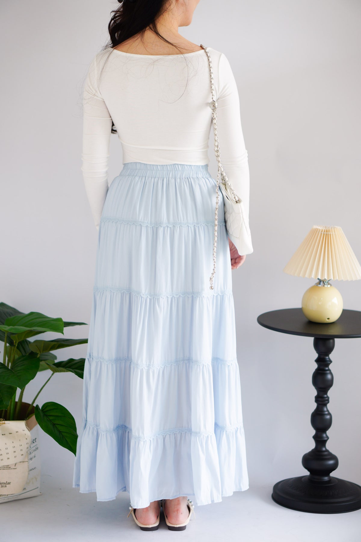 Lilo Maxi Layered Skirt in Blue