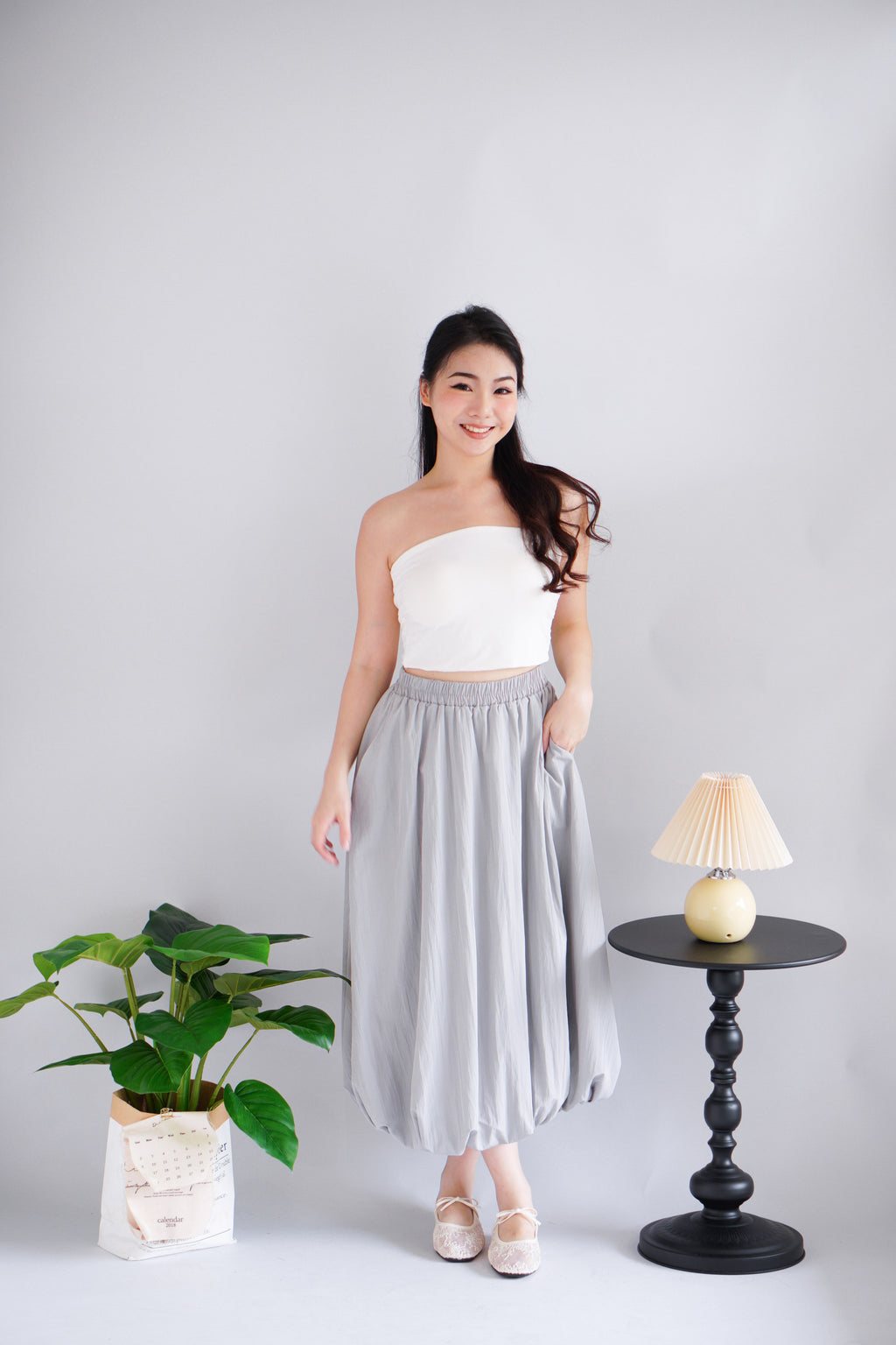 Luzie Maxi Bubble Skirt in Grey