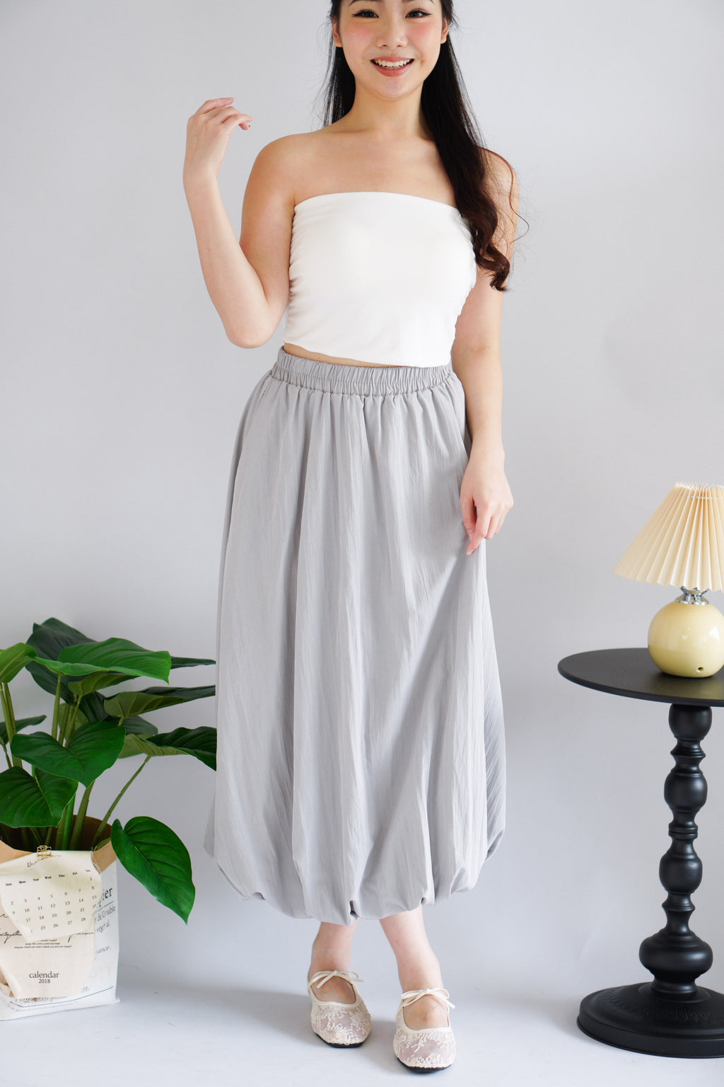Luzie Maxi Bubble Skirt in Grey