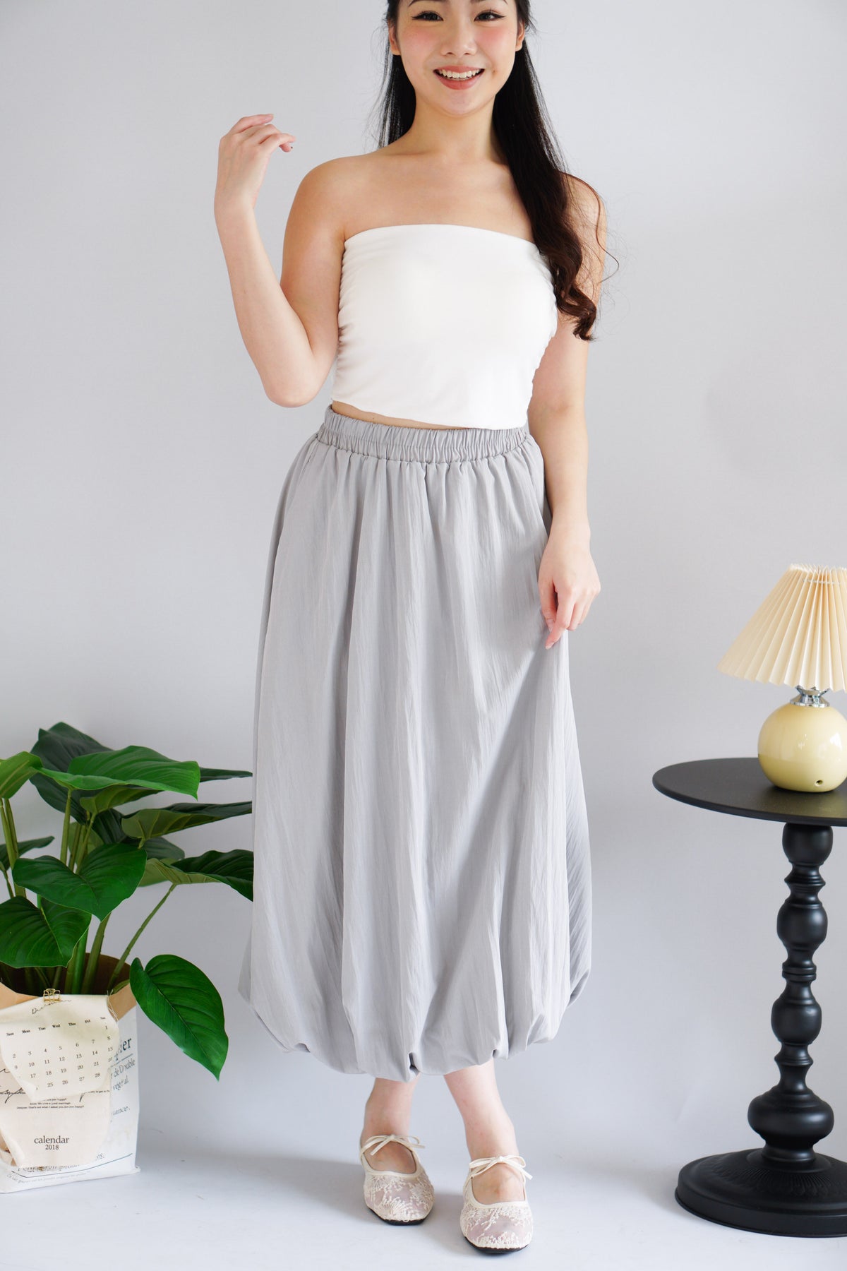 Luzie Maxi Bubble Skirt in Grey