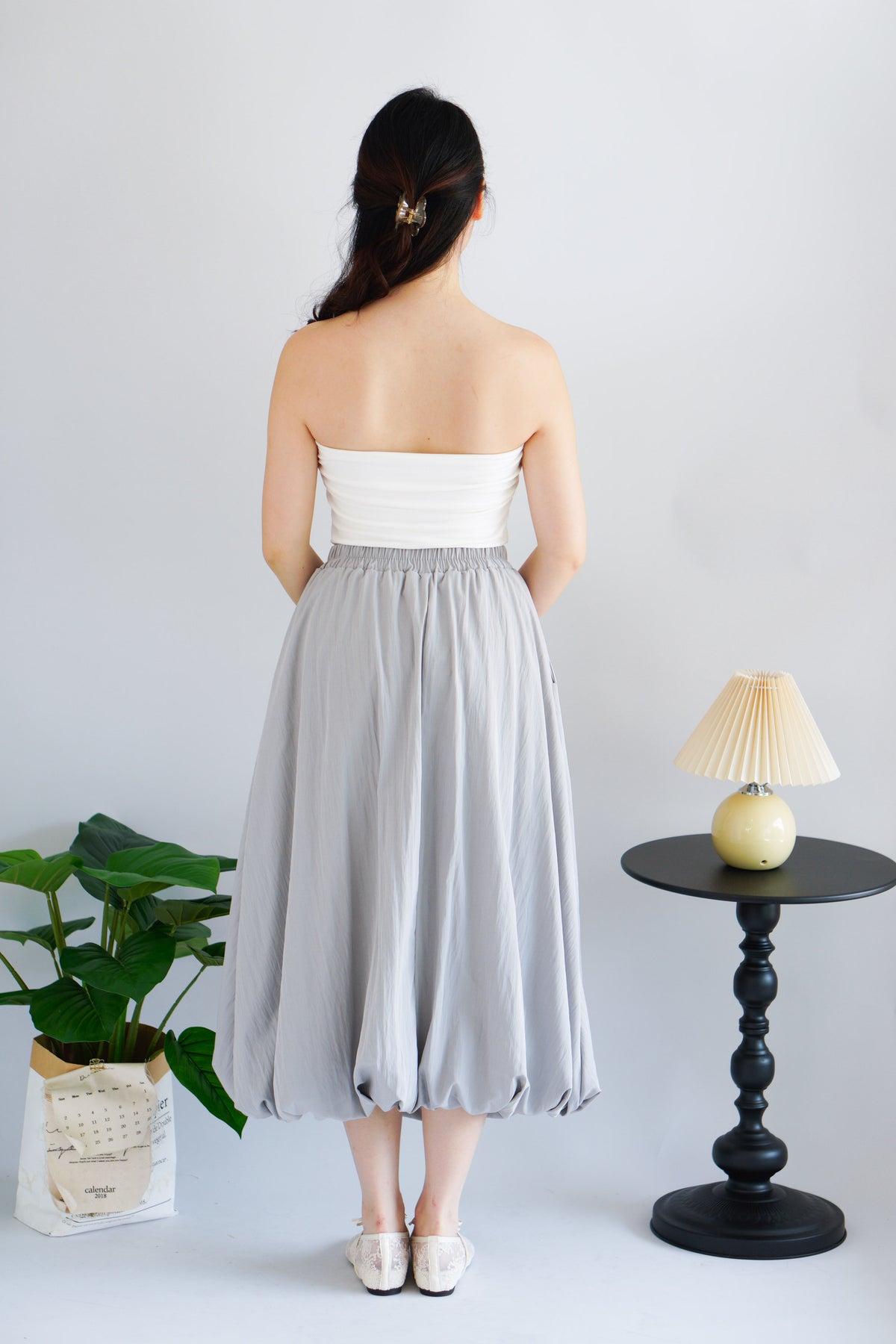 Luzie Maxi Bubble Skirt in Grey