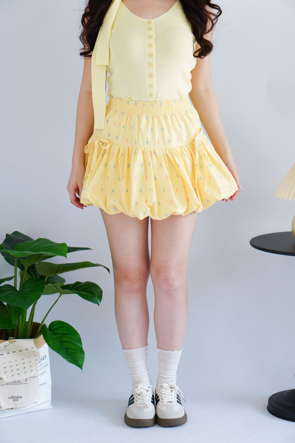 Geega Mini Printed Bubble Skirt in Yellow