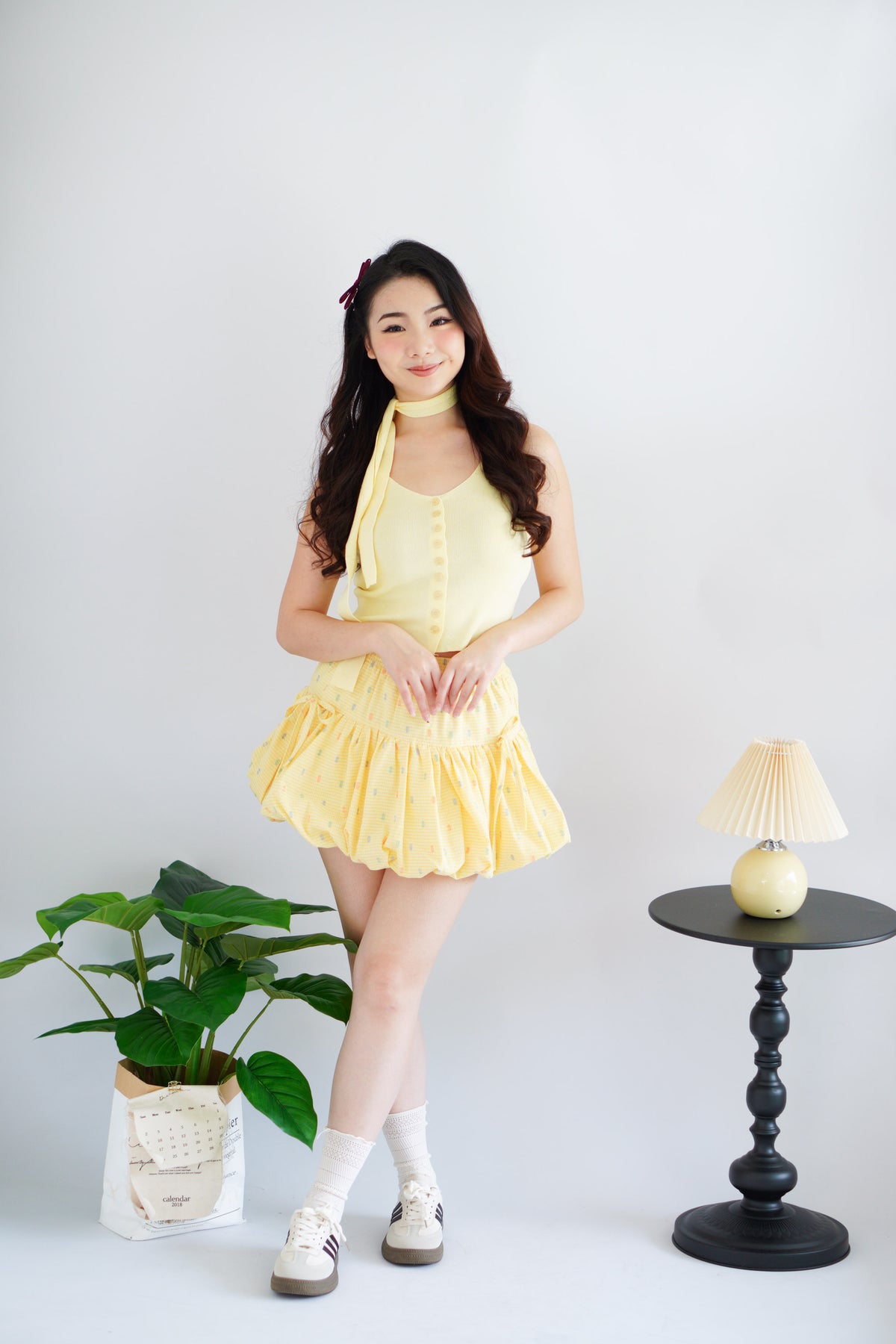 Geega Mini Printed Bubble Skirt in Yellow