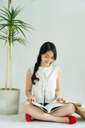 Abella Eyelet Lace Tie Top in White
