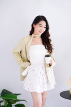 (BACKORDER) Keesha Sash Blazer in Light Yellow Khaki