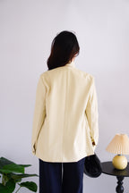 (BACKORDER) Keesha Sash Blazer in Light Yellow Khaki