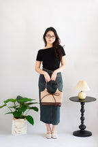 Dara Midi Denim Skirt in Dark Blue
