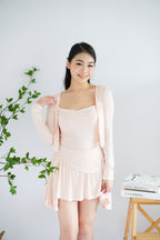 Zoey 3 Piece Skirt Set in Beige