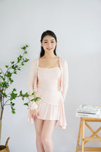 Zoey 3 Piece Skirt Set in Beige