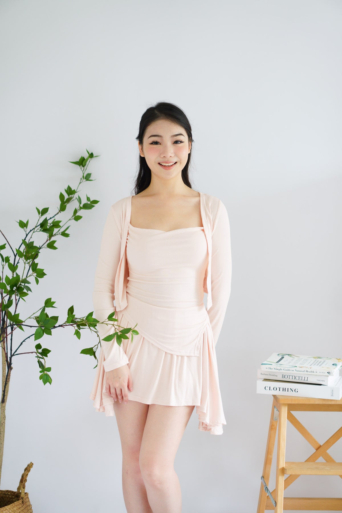 Zoey 3 Piece Skirt Set in Beige