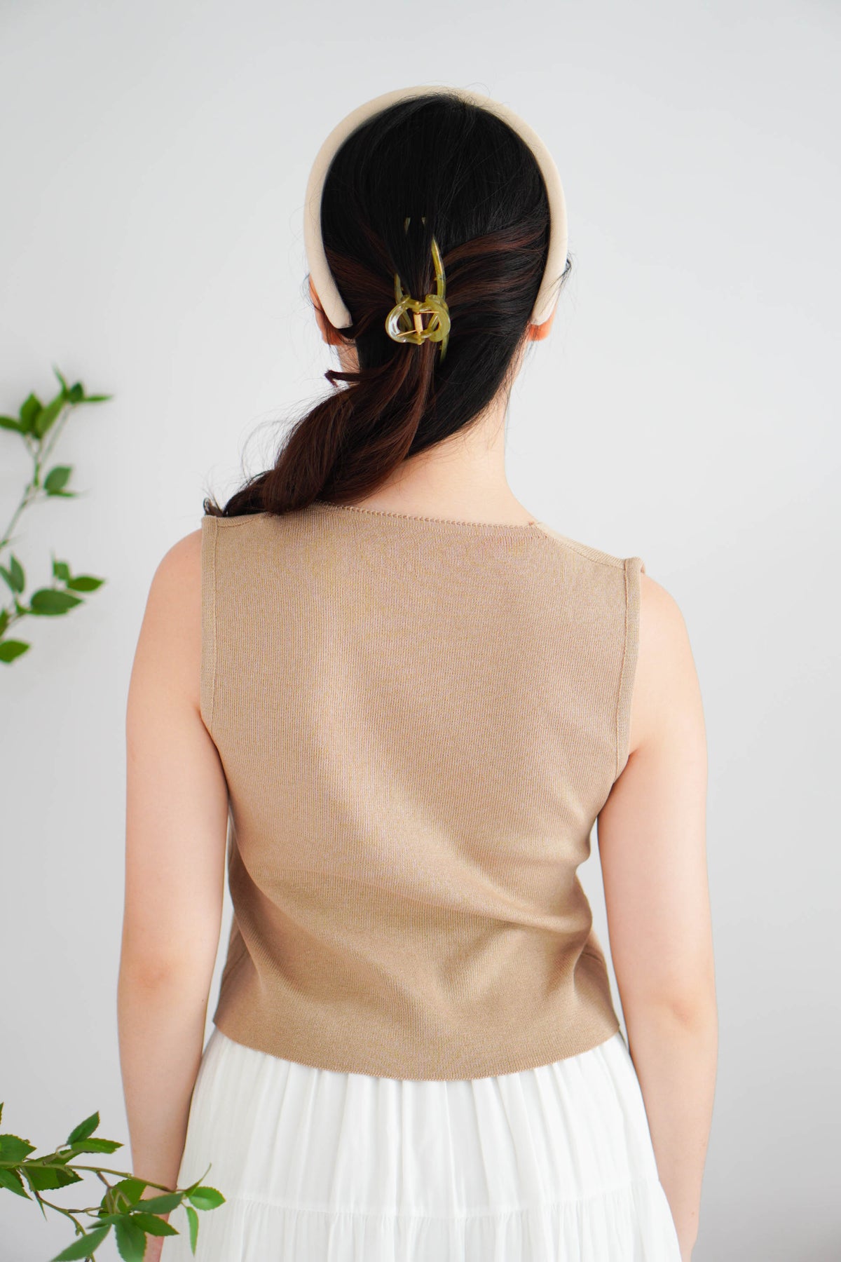 Nolera Button Knit Top in Khaki