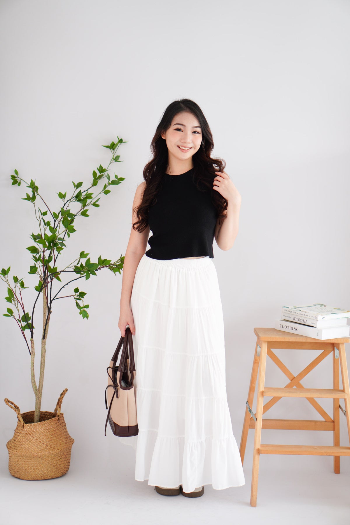 Patty Basic High Neck Knit Top in Black
