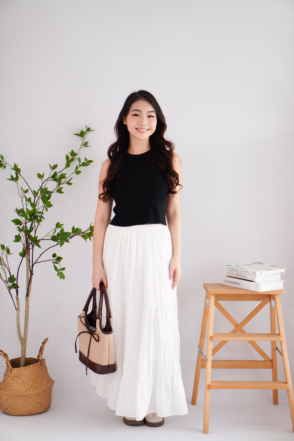Patty Basic High Neck Knit Top in Black