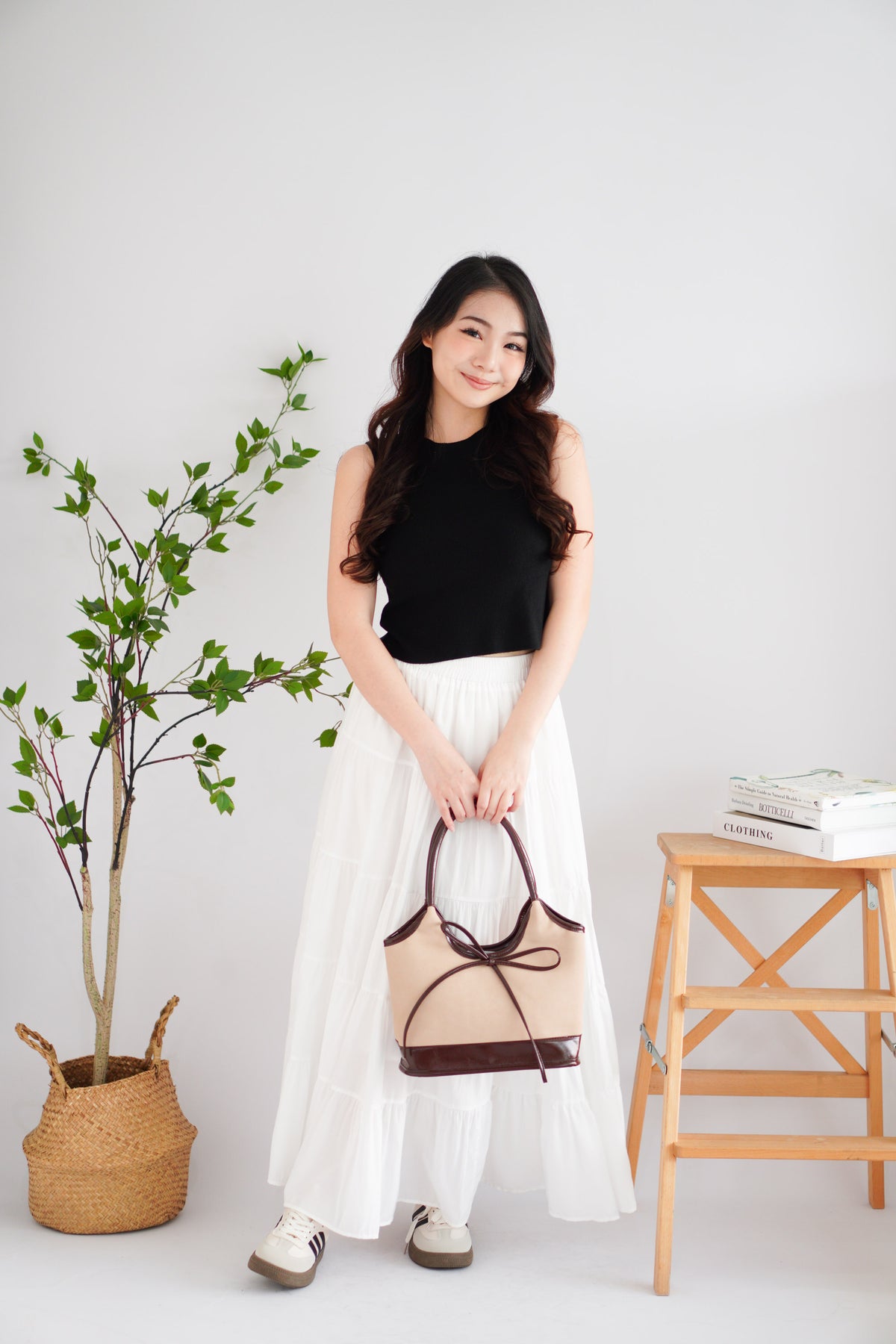 Patty Basic High Neck Knit Top in Black