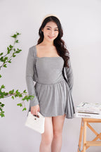 Zoey 3 Piece Skirt Set in Grey