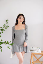 Zoey 3 Piece Skirt Set in Grey
